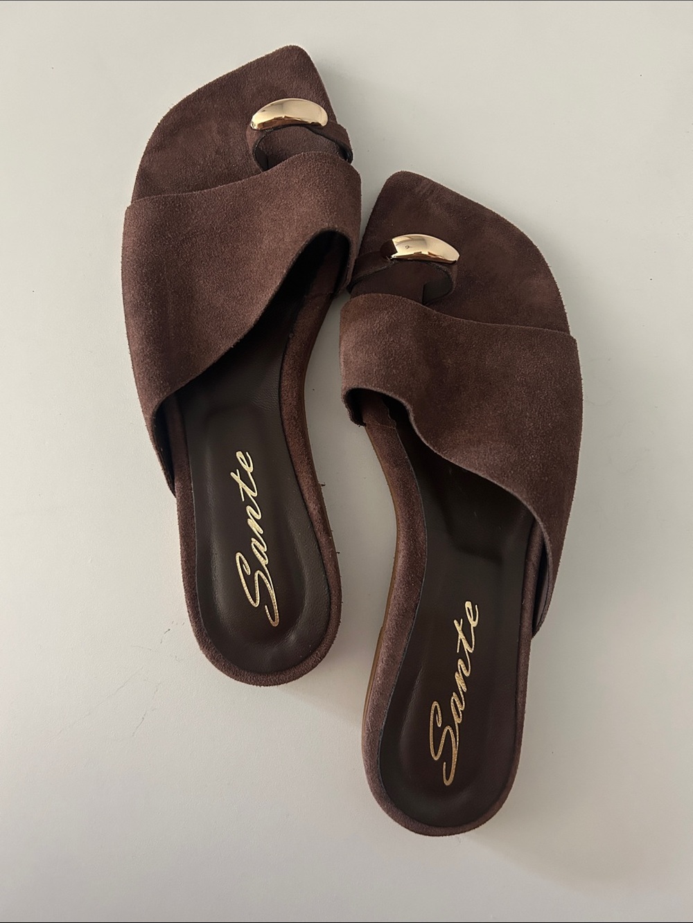 Never Used Santé Suede Sandals
Made in Greece